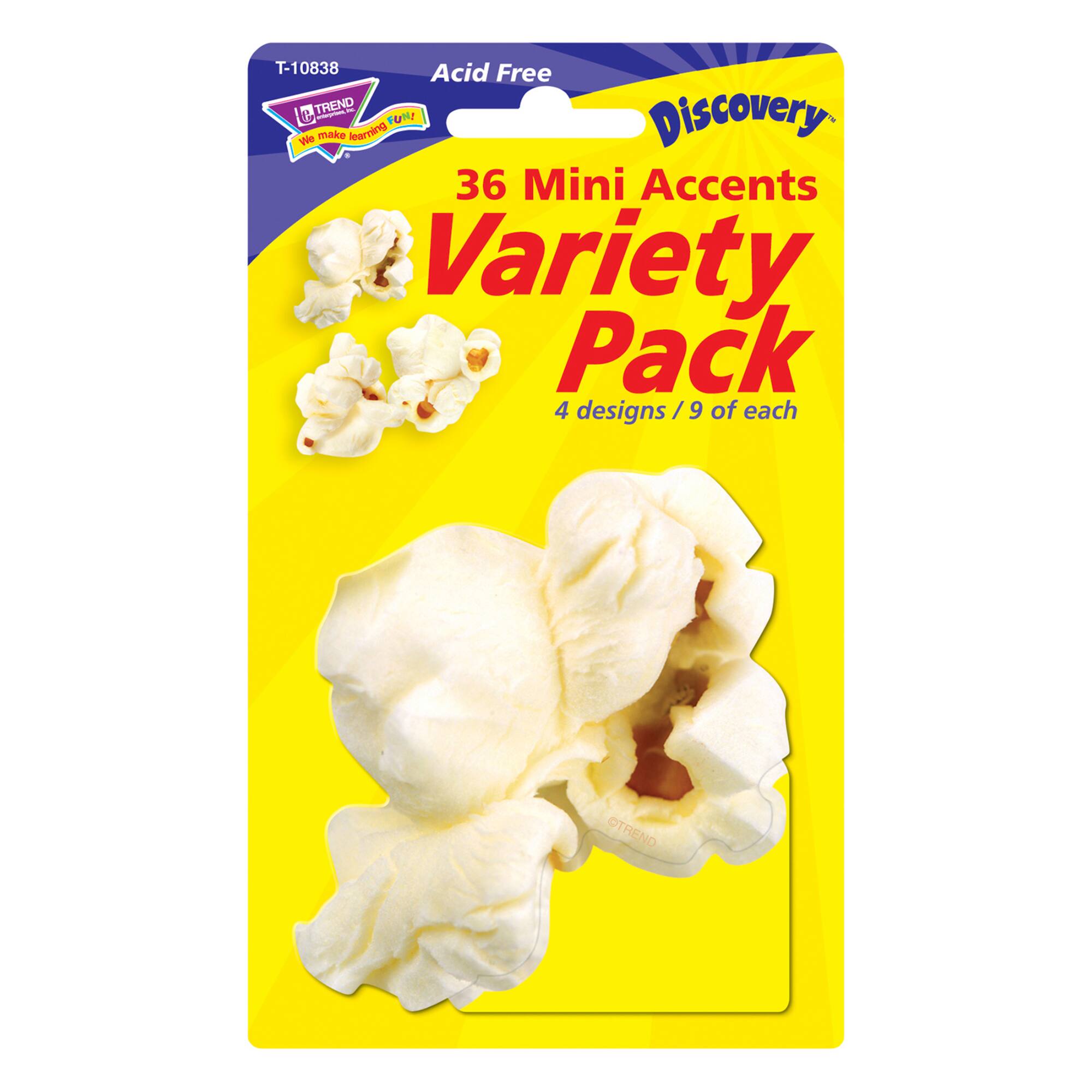 Trend Popcorn Mini Accents Variety Pack, 6 Packs of 36